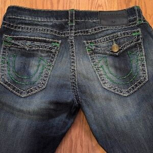 True Religion Denim with Green Stitching